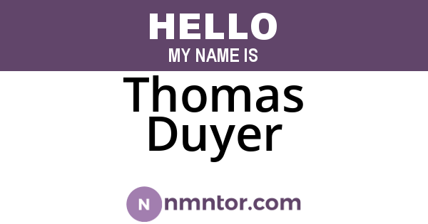 Thomas Duyer