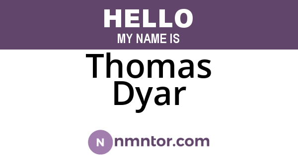 Thomas Dyar