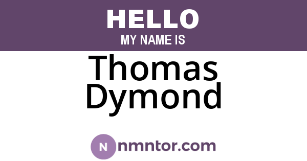 Thomas Dymond