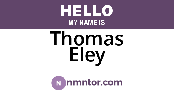 Thomas Eley
