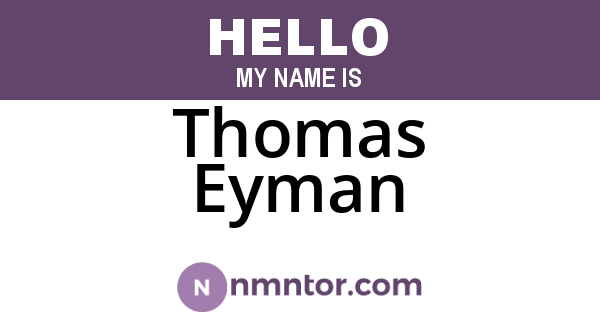 Thomas Eyman