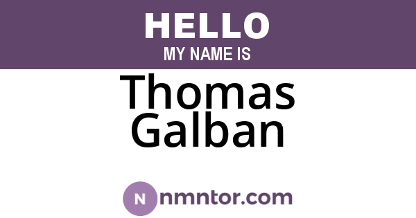 Thomas Galban