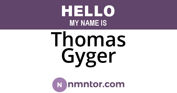 Thomas Gyger