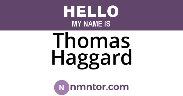 Thomas Haggard