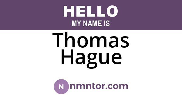 Thomas Hague