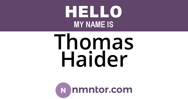 Thomas Haider