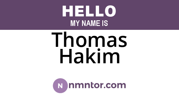 Thomas Hakim