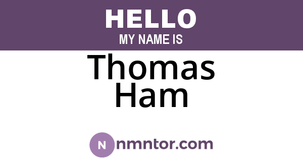 Thomas Ham
