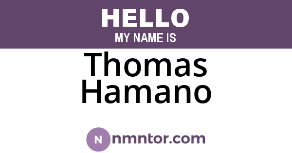 Thomas Hamano