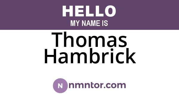 Thomas Hambrick