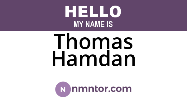 Thomas Hamdan