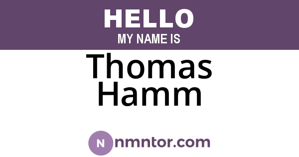 Thomas Hamm