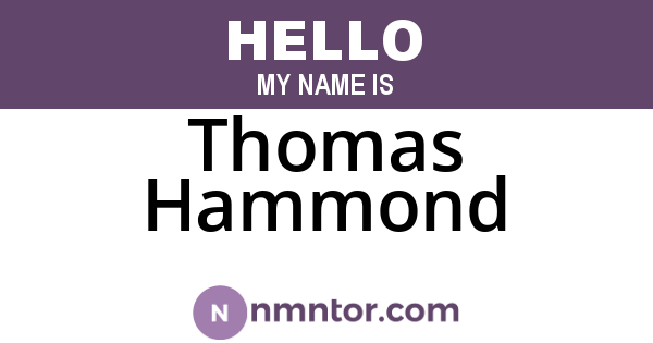 Thomas Hammond