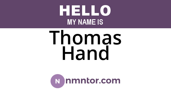 Thomas Hand