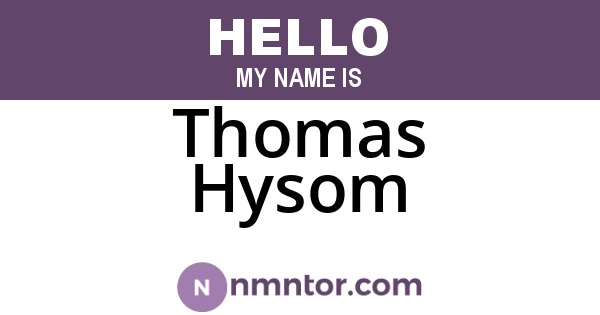 Thomas Hysom