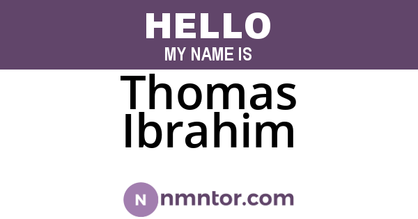 Thomas Ibrahim