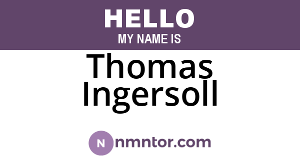 Thomas Ingersoll