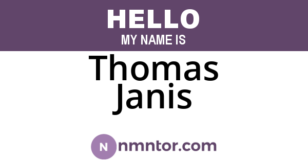 Thomas Janis