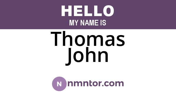 Thomas John
