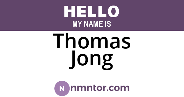 Thomas Jong