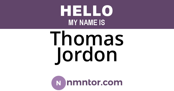 Thomas Jordon