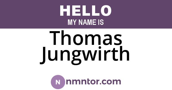 Thomas Jungwirth