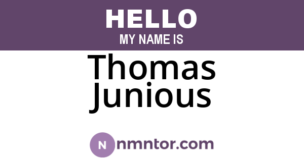Thomas Junious