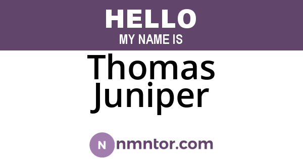 Thomas Juniper