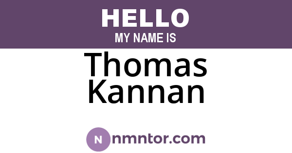 Thomas Kannan