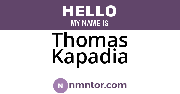 Thomas Kapadia