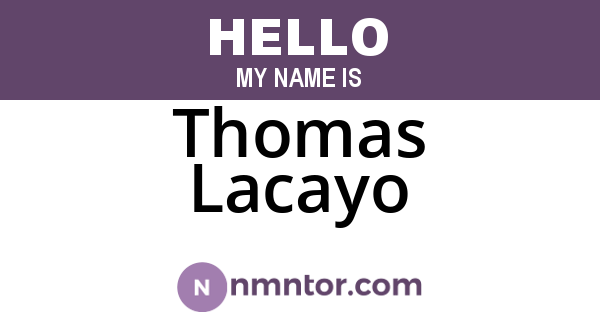 Thomas Lacayo