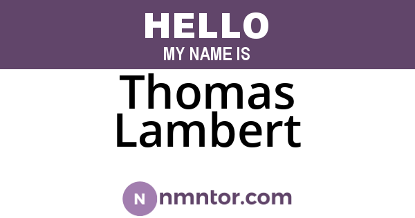 Thomas Lambert