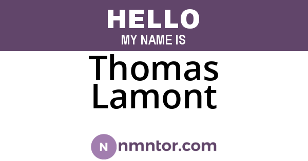 Thomas Lamont