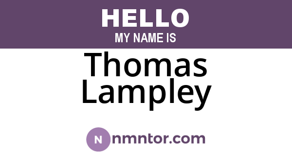 Thomas Lampley