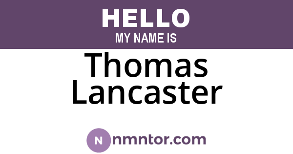Thomas Lancaster