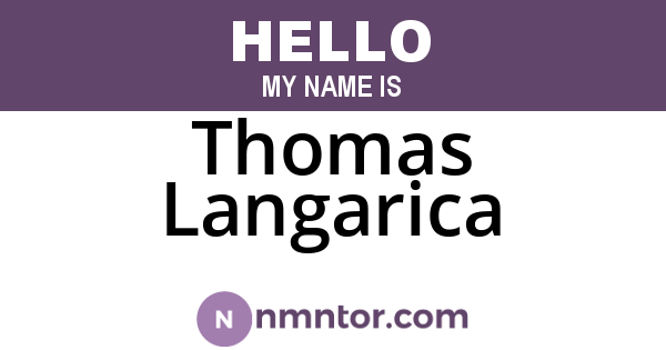Thomas Langarica