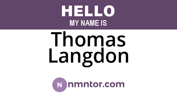 Thomas Langdon