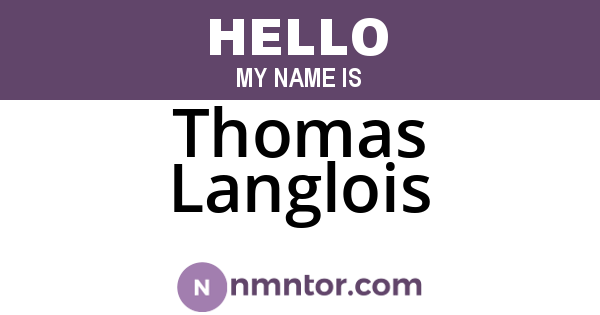 Thomas Langlois