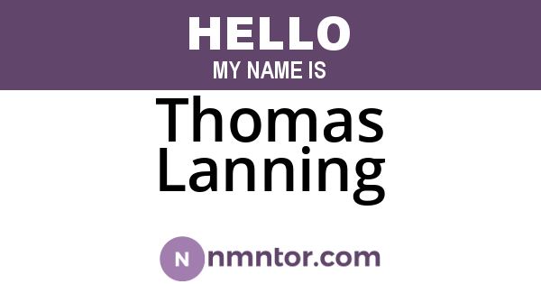 Thomas Lanning