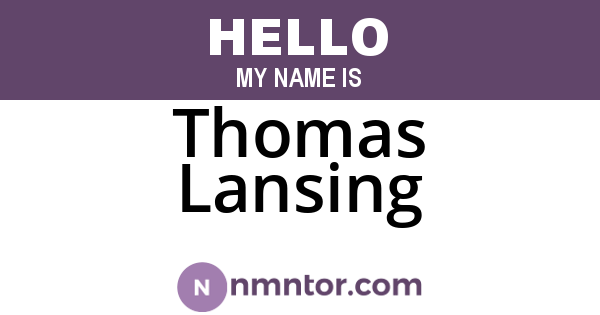 Thomas Lansing