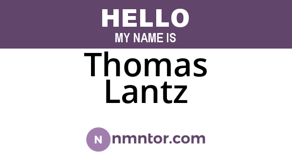 Thomas Lantz