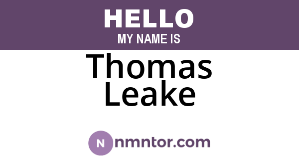 Thomas Leake