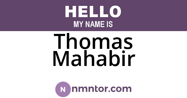 Thomas Mahabir