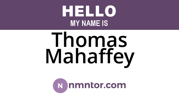 Thomas Mahaffey