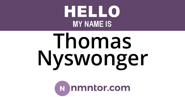 Thomas Nyswonger