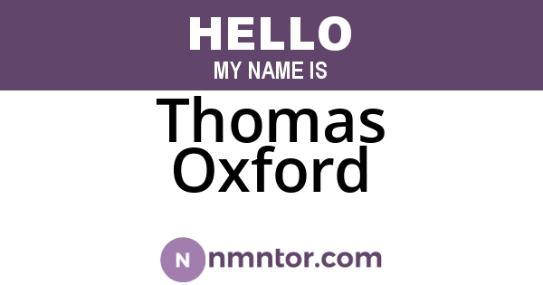 Thomas Oxford