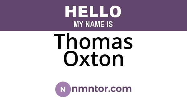 Thomas Oxton