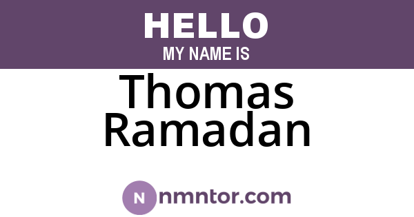 Thomas Ramadan