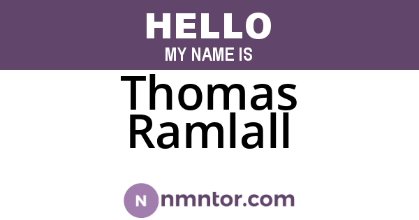 Thomas Ramlall