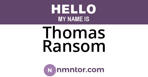 Thomas Ransom